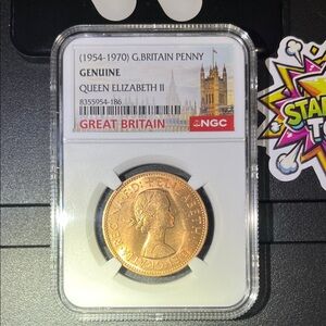 Queen Elizabeth II Great Britain Penny Coin